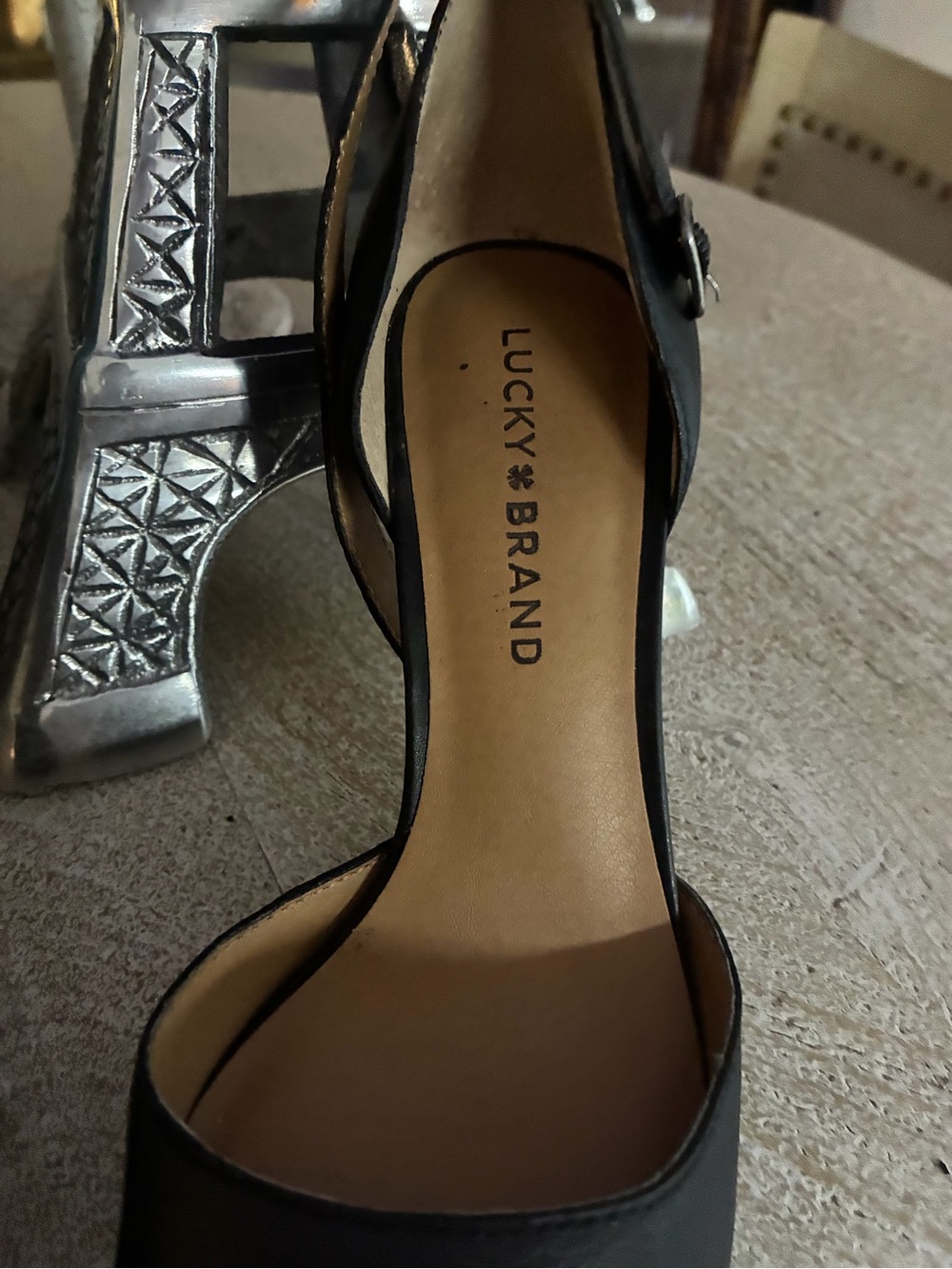 Lucky Brand Black Pointed Toe Ankle Strap Pumps - Picture 3 of 3